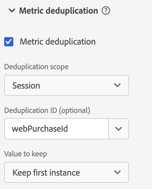 metric deduplicate